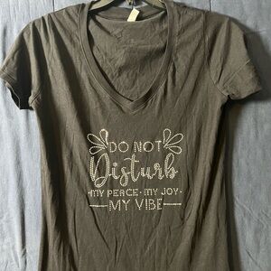 Brown V-Neck Graphic Tee
